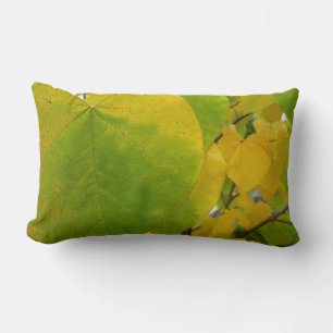 Coussin Rectangle Feuilles rouges jaunes et verts