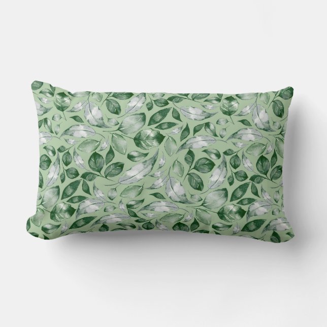 Coussin Rectangle Feuilles verts (Recto)