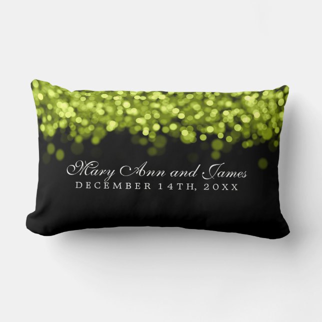 Coussin Rectangle Feux verts de faveur élégante de mariage (Recto)