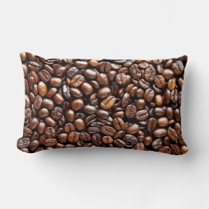 Coussin Rectangle Fèves de café grillées foncées