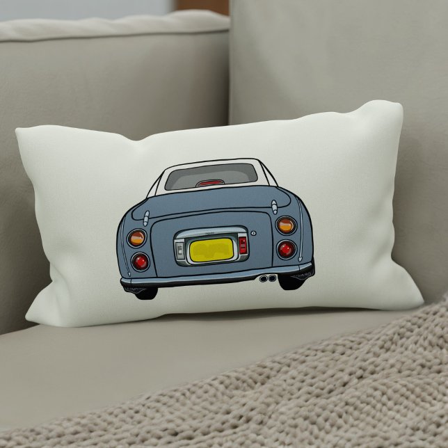 Coussin Rectangle Figarines Lapis Gris Figaro Voiture Plaid Silhouet (A fun lapis figgy lumbar pillow for your car or home. You can easily change the background colour)