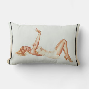 Coussin Rectangle Fille de pin-up d'admiration Art par Alberto Varga