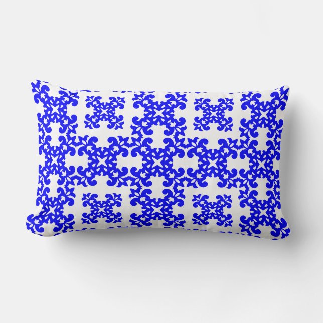 Coussin Rectangle Filles bleues et blanches de son style Girly (Recto)