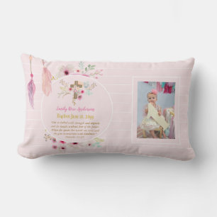 Coussin Rectangle Filles PHOTO Baptême Christening Proverbe Cadeau 3