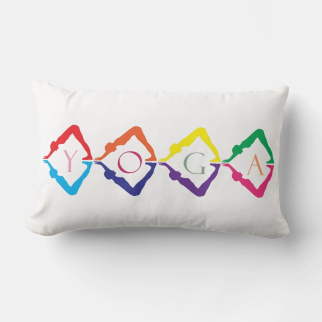 Coussin Rectangle Filles YOGA multicolores (Recto)