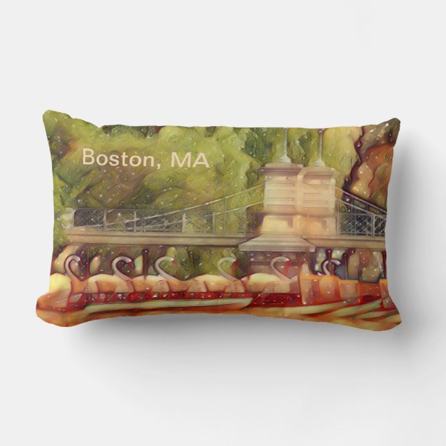Coussin Rectangle Filtre d'été Boston Swan Boats (Recto)