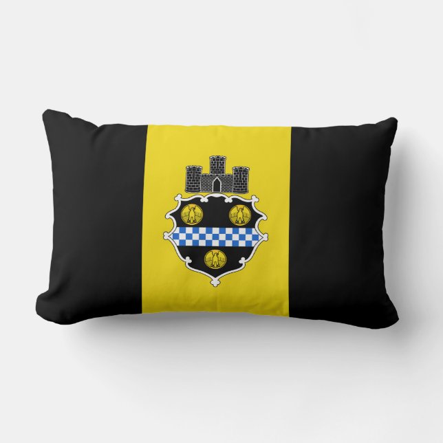 Coussin Rectangle Flag of Pittsburgh, Pennsylvania Lumbar Pillow (Recto)