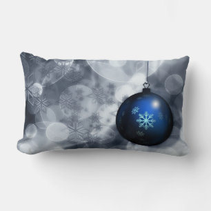 Coussin Rectangle Flake de neige déco Bleu Ball Noël
