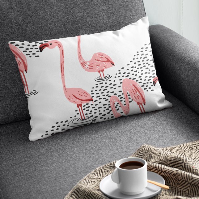 Coussin Rectangle Flamant rose Fiesta (Créateur téléchargé)