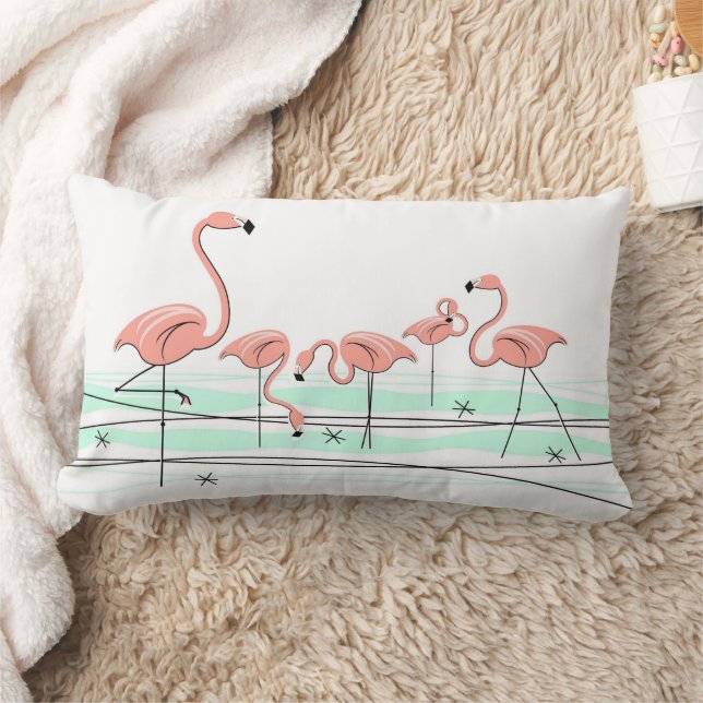 Coussin Rectangle Flamant rose Ocean Group strié arrière lombaire (Couverture)