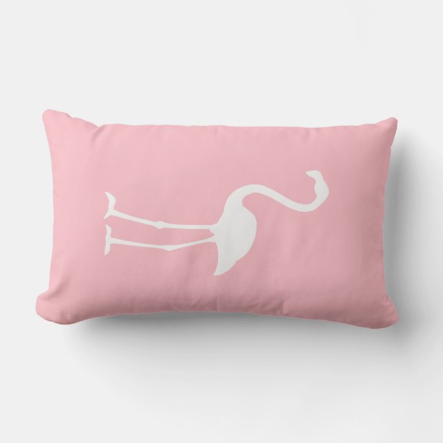 Coussin Rectangle Flamant rose rose et blanc (Recto)
