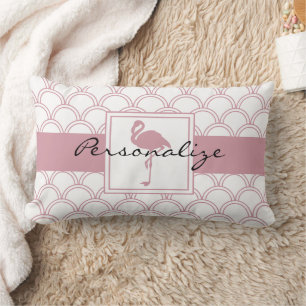 Coussin Rectangle Flamant rose rose rosé Art déco