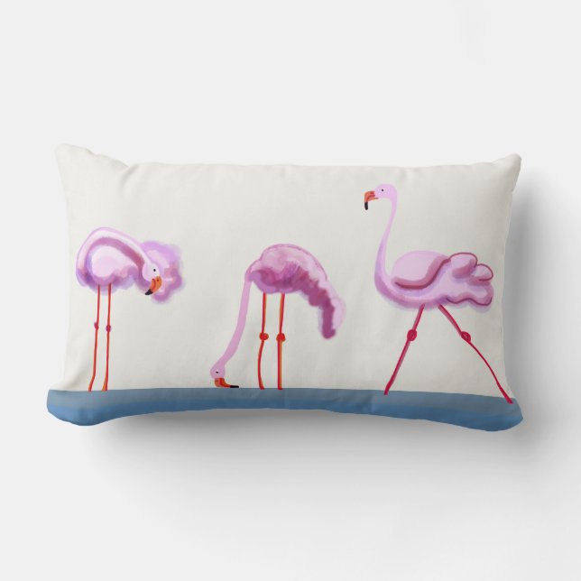 Coussin Rectangle Flamants roses (Recto)