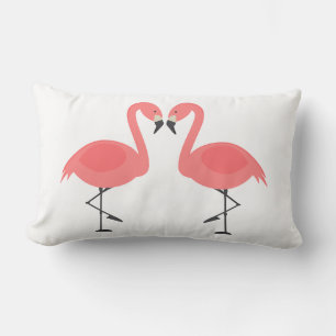 Coussin Rectangle Flamants Roses Tropicaux Amour - Mariage Plage Lua