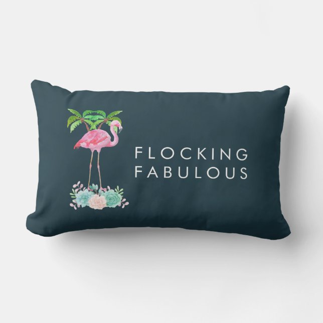Coussin Rectangle Flamingo RoseFlocking Fabile (Recto)