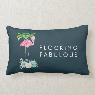 Coussin Rectangle Flamingo RoseFlocking Fabile