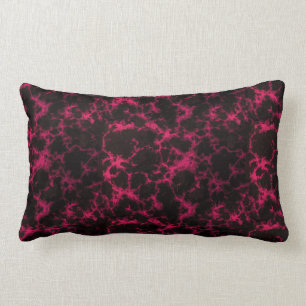Coussin Rectangle Flammes roses et noires repérées vibrantes