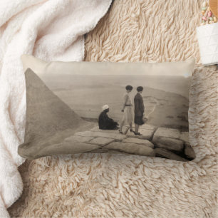Coussin Rectangle Flapper Girls Sunrise Khufu Pyramid, Égypte 1920
