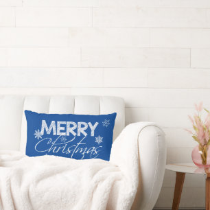 Coussin Rectangle Flèches bleues et blanches Joyeux Noël
