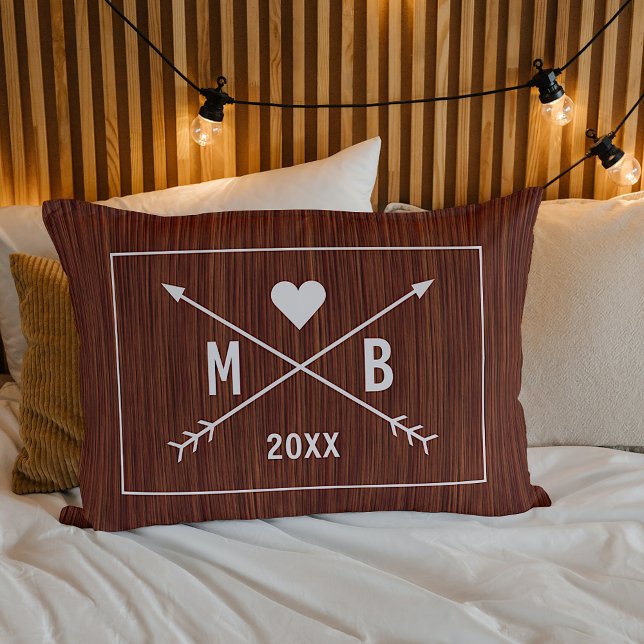 Coussin Rectangle Flèches Coeur d'Amour Monogrammé Personnalisées 20 (Créateur téléchargé)
