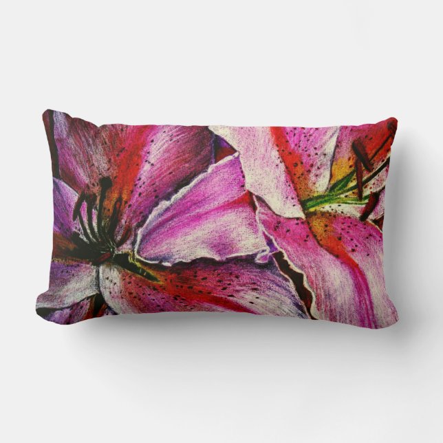 Coussin Rectangle fleur abstraite de couleur arc-en-ciel (Recto)