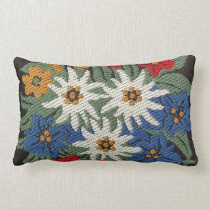 Coussin Rectangle Fleur alpine suisse d'edelweiss