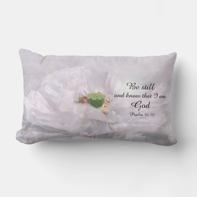 Coussin Rectangle Fleur de Calme avec un message biblique (Recto)