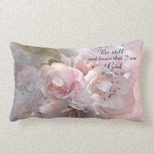 Coussin Rectangle Fleur de calme avec un message biblique