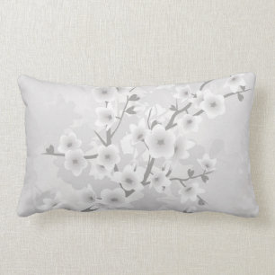 Coussin Rectangle Fleur de cerisier gris chaud