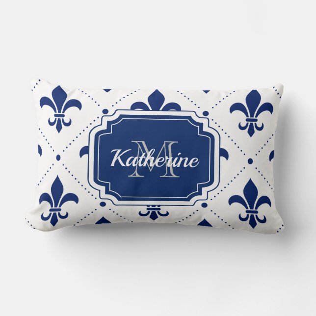 Coussin Rectangle Fleur de lis Motif (Recto)