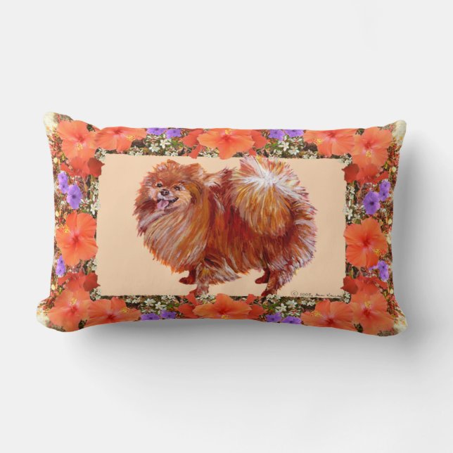 Coussin Rectangle Fleur de Poméranie (Recto)