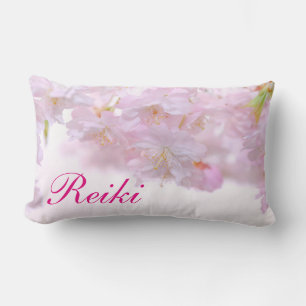 Coussin Rectangle Fleur de Reiki rose pâle