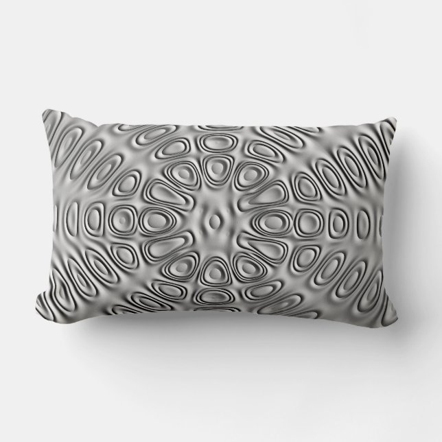 Coussin Rectangle Fleur de relief de sable en métal de gris argenté (Recto)