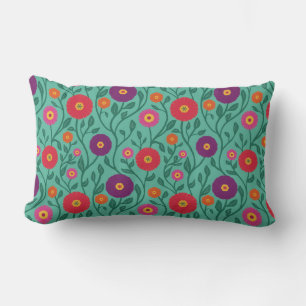 Coussin Rectangle Fleur de vigne de milieu de siècle   Guirlande de 