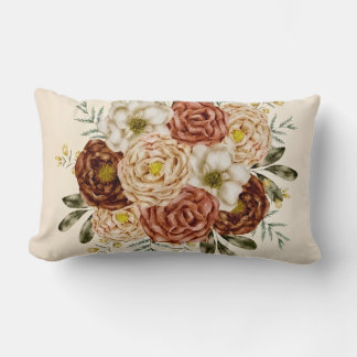 Coussin Rectangle Fleur Écarlate taille 13x21  Bois de charpente  Or