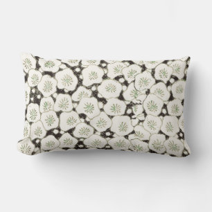 Coussin Rectangle Fleur japonaise vintage 1902 : Fleur noire et blan