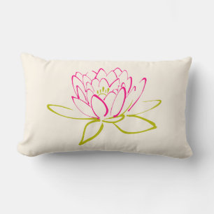Coussin Rectangle Fleur Lotus / Illustration de la couche d'eau