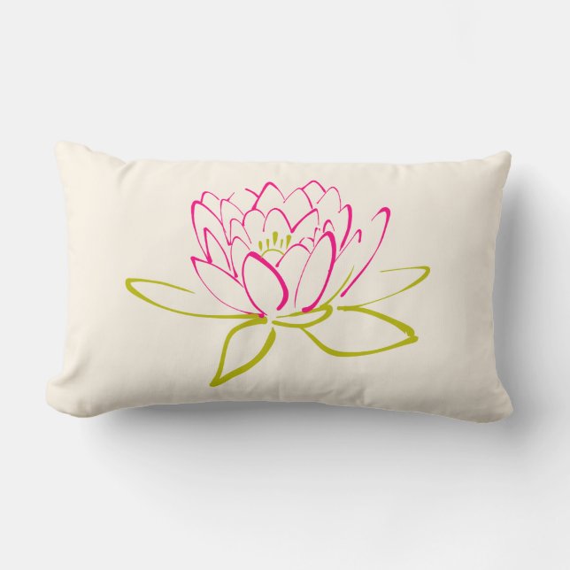 Coussin Rectangle Fleur Lotus / Illustration de la couche d'eau (Recto)