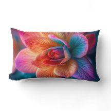 Fleur multicolore Vibrant Design Jeu d'oreiller