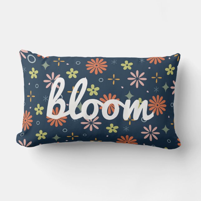 Coussin Rectangle Fleur rétro joueuse (Recto)
