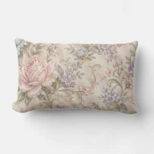 Coussin Rectangle Fleur rose de pivoine rose shabby chic vintage