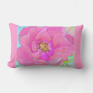 Coussin Rectangle Fleur rose pastel