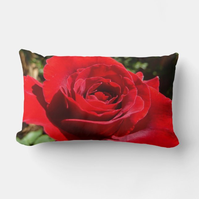 Coussin Rectangle Fleur rose rouge vif Belle florale (Recto)