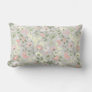 Coussin Rectangle Fleur rose verte Fleur Motif