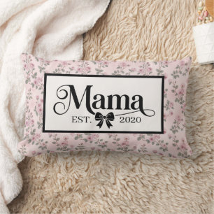 Coussin Rectangle Fleur rose vintage cadeau personnalisé pour maman