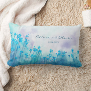 Coussin Rectangle Fleur sauvage bleu