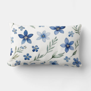 Coussin Rectangle Fleur sauvage bleu