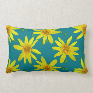 Coussin Rectangle Fleur sauvage jaune botanique sur toute couleur