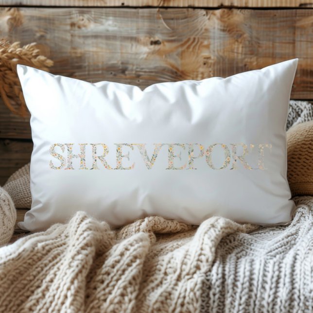Coussin Rectangle Fleur sauvage Shreveport Louisiane État (Créateur téléchargé)