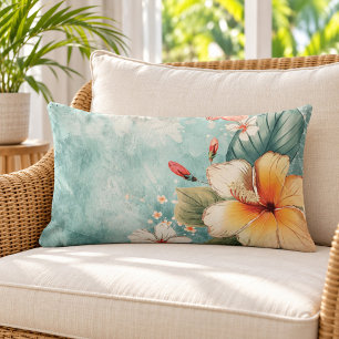 Coussin Rectangle Fleur Tropicale Bohème et Décontractée